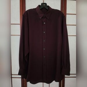 Men's Burgundy Button-Up Shirt